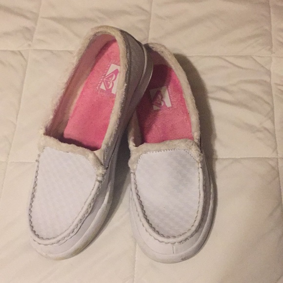 roxy slip on shoes white